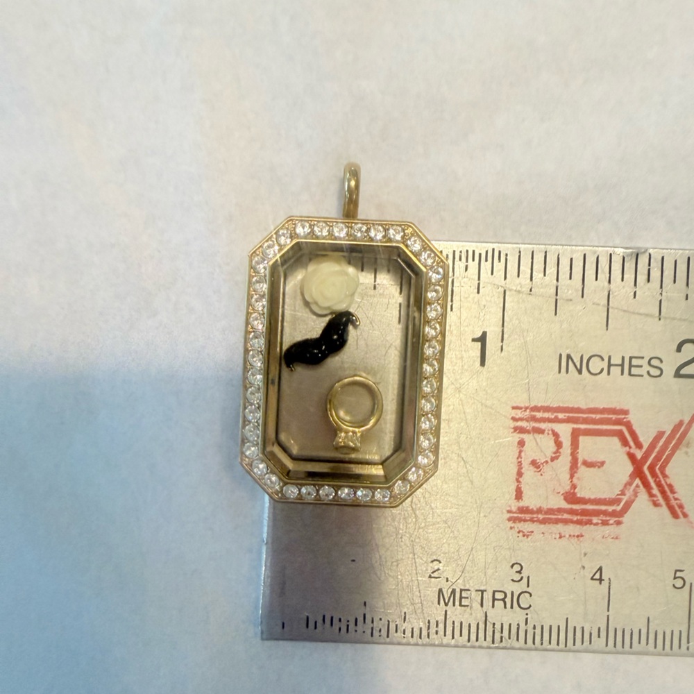 7 Origami Owl Gold and Silver Floating Locket Charms with Crystal Accents - Picture 10 of 12
